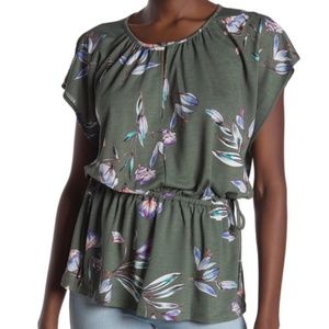 RACHEL Rachel Roy Floral Side Tie Top